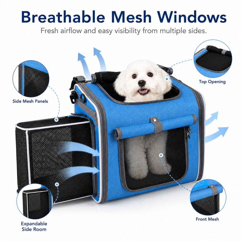 Premium 4-in-1 Expandable Pet Carrier Backpack for Bike & Travel