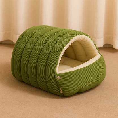 Calming Cat Cave Bed — Cozy Covered Hideaway
