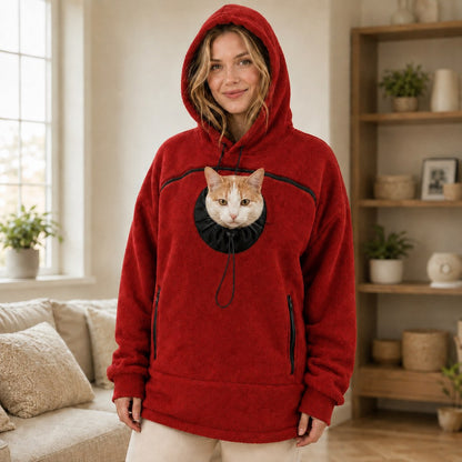 Hands-Free Pet Carrier Hoodie – Cozy Front Pouch for Cats & Small Dogs at Home & Everyday Outings