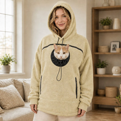 Hands-Free Pet Carrier Hoodie – Cozy Front Pouch for Cats & Small Dogs at Home & Everyday Outings