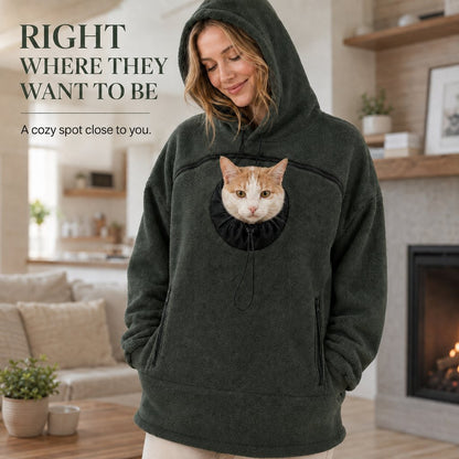 Hands-Free Pet Carrier Hoodie – Cozy Front Pouch for Cats & Small Dogs at Home & Everyday Outings