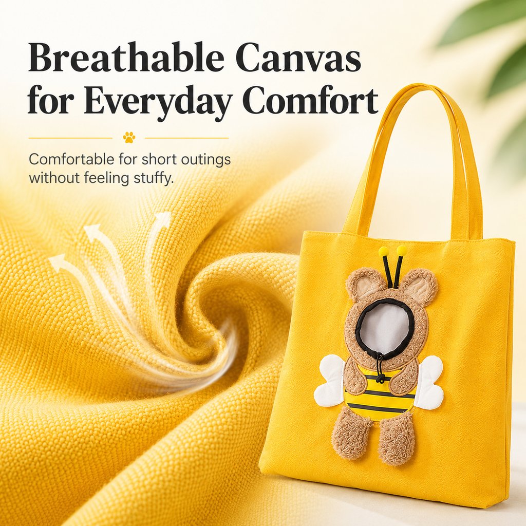 Out Cat Carrier Tote for Walks & Vet Visits - Lightweight Canvas Pet Bag for Cats & Small Dogs