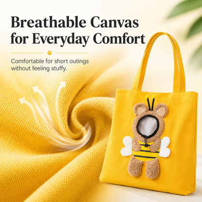 Out Cat Carrier Tote for Walks & Vet Visits - Lightweight Canvas Pet Bag for Cats & Small Dogs