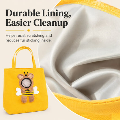 Out Cat Carrier Tote for Walks & Vet Visits - Lightweight Canvas Pet Bag for Cats & Small Dogs