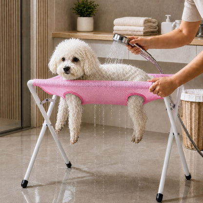 Pet grooming rack suitable for cats and small to medium-sized dogs - foldable eight-opening design for convenient home grooming.