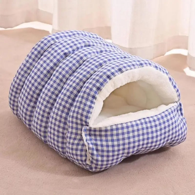 Calming Cat Cave Bed — Cozy Covered Hideaway