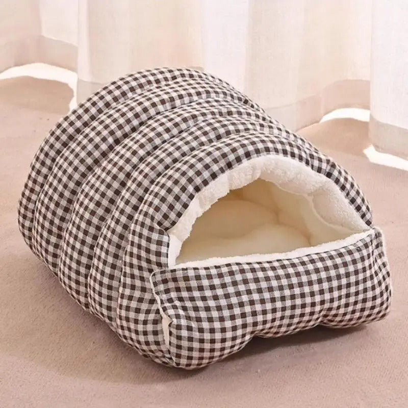 Calming Cat Cave Bed — Cozy Covered Hideaway