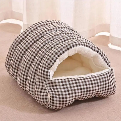Calming Cat Cave Bed — Cozy Covered Hideaway