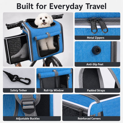 Premium 4-in-1 Expandable Pet Carrier Backpack for Bike & Travel