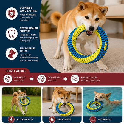Durable Woven Ring Tug & Chew Toy for Dogs