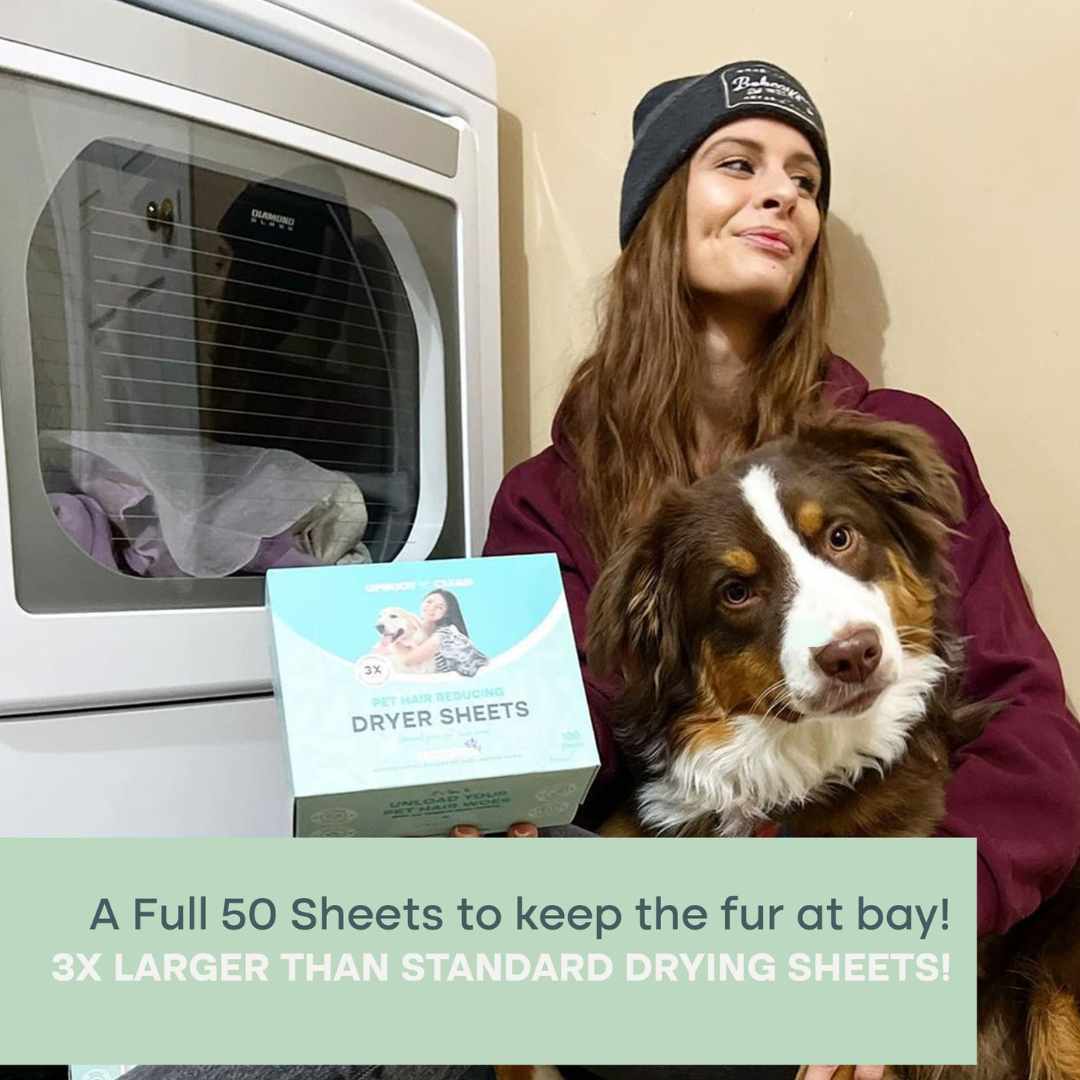 Pet Hair Dryer Sheets — Reduce Fur, Static & Cling