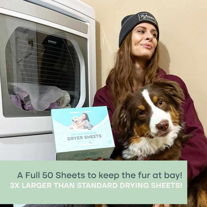 Pet Hair Dryer Sheets — Reduce Fur, Static & Cling