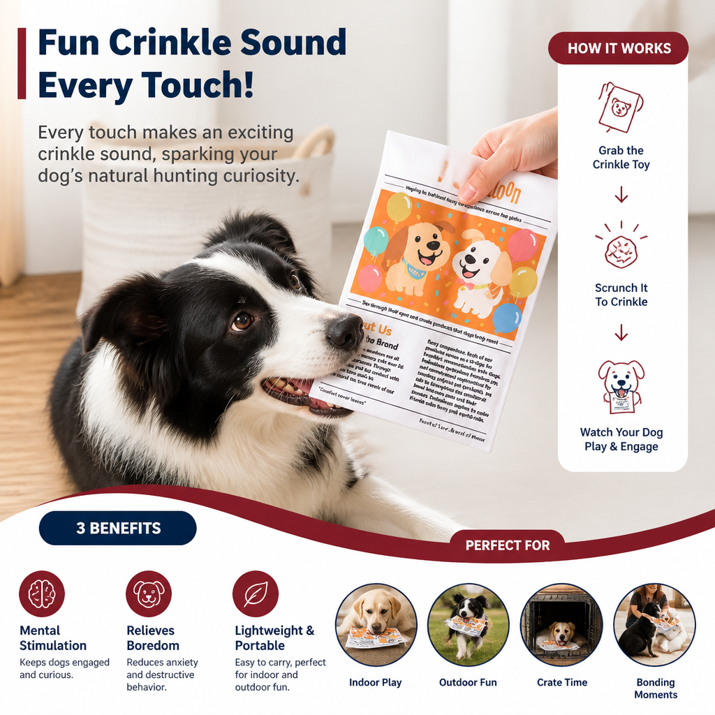 Durable Interactive Crinkle Newspaper Dog Toy
