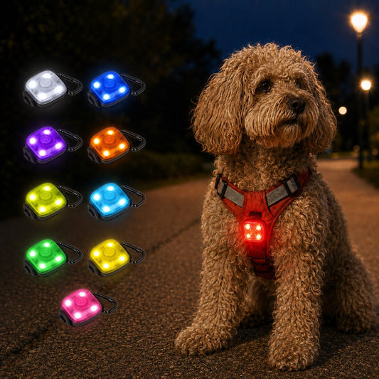 USB-C Rechargeable LED Clip-On Pet Safety Light for Night Walks