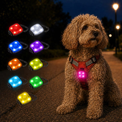 USB-C Rechargeable LED Clip-On Pet Safety Light for Night Walks