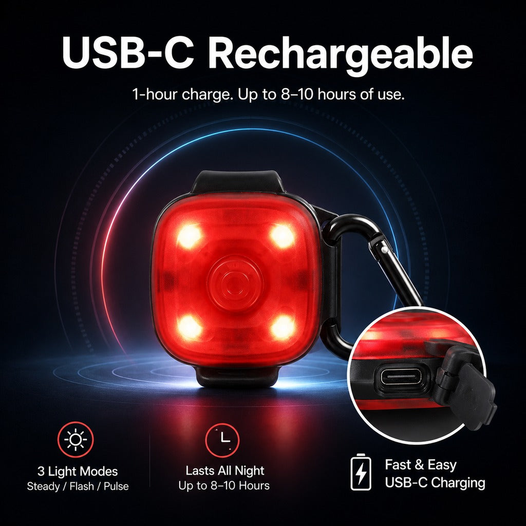 USB-C Rechargeable LED Clip-On Pet Safety Light for Night Walks