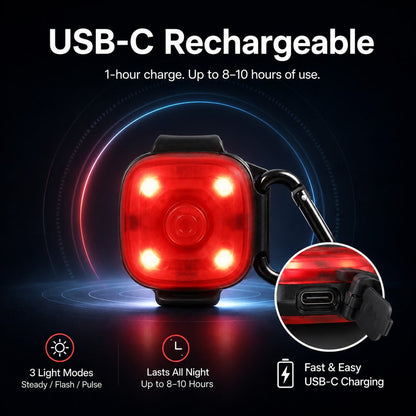 USB-C Rechargeable LED Clip-On Pet Safety Light for Night Walks