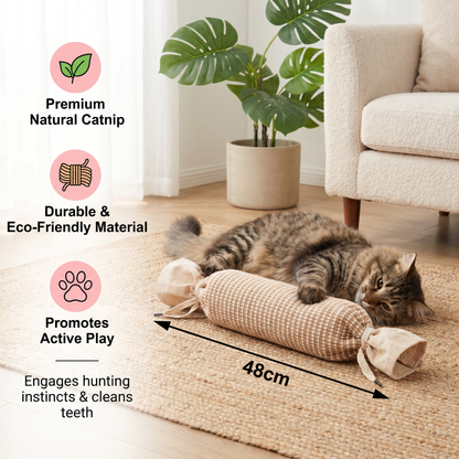 Eco-Friendly Catnip Jute Bag Toy for Cats – Durable Interactive Play Bag