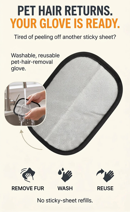 Premium Reusable Pet Hair Remover Mitt for Clothes & Upholstery