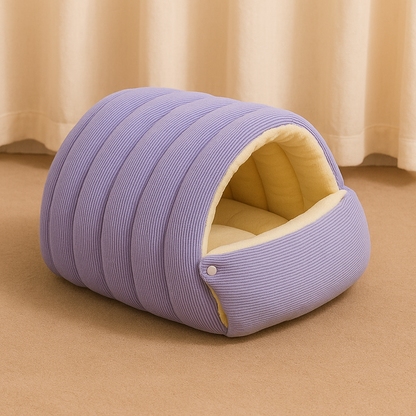 Calming Cat Cave Bed — Cozy Covered Hideaway